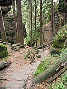 Schlucht Felstreppe zum Dolský Mlýn Wassermühle